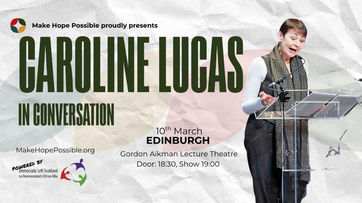 Caroline Lucas in conversation. 10th March, Edinburgh