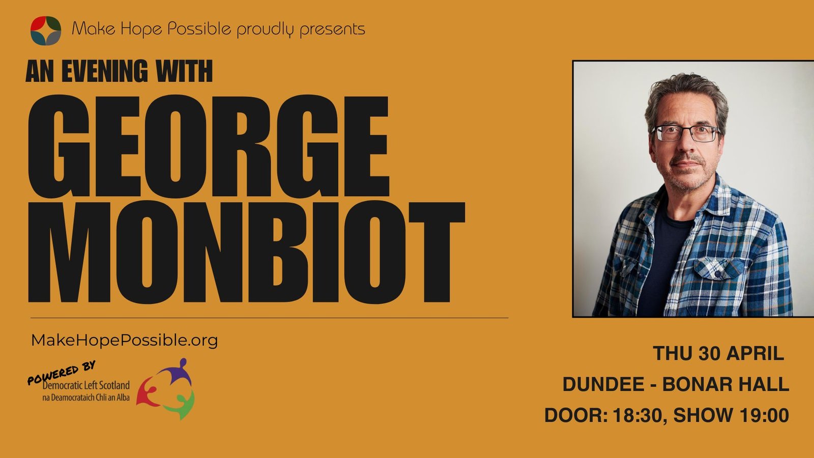 George Monbiot in Dundee. 30 April